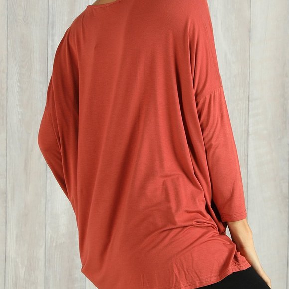 Rust Boatneck Dolman Tunic - 4X - Picture 3 of 3